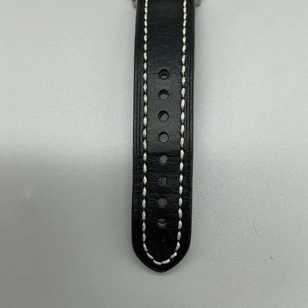 Hugo Boss Men Watch 44mm Silver Tone Black Leather Date HB.88.1.14.2430 New Batt